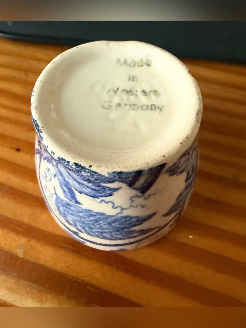 vintage West German ceramic double-sided egg cup, manufactured by Vestare